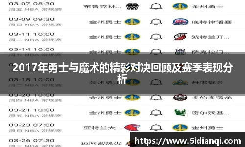 2017年勇士与魔术的精彩对决回顾及赛季表现分析