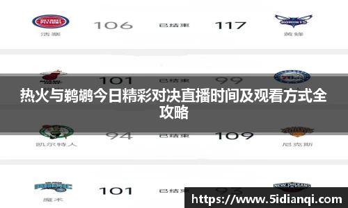 热火与鹈鹕今日精彩对决直播时间及观看方式全攻略